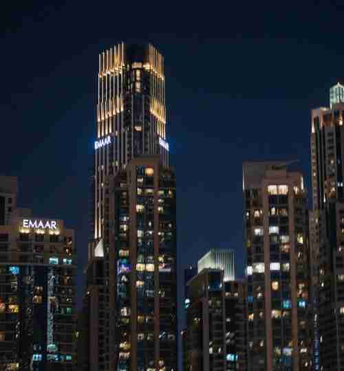 Vue aérienne des quartiers premium de Dubaï pour investissement locatif rentable